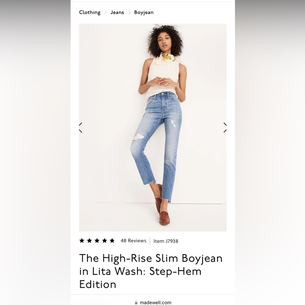Madewell the high rise slim boyjean